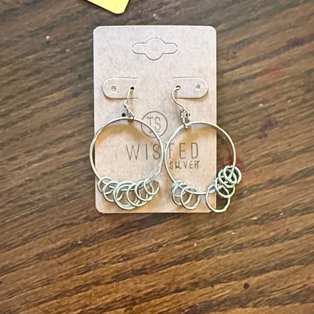 Chic Gold and Silver Geometric Earrings - Picture 3 of 5